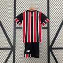 Kit Infantil São Paulo Away 2024/25 - New Balace Torcedor - Vermelha/Preta