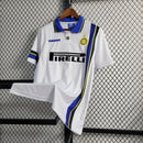 Camisa Inter de Milão Away 1997/98 - Umbro Retrô Masculina - Branca/Azul
