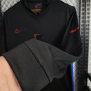 Camisa Barcelona Manga Longa Away 2024/25 - Nike Torcedor Masculina - Preta/Vermelha