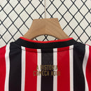 Kit Infantil São Paulo Away 2024/25 - New Balace Torcedor - Vermelha/Preta