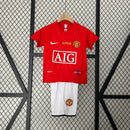 Kit Infantil Man. United Home 2007/08 - Nike Retrô - Vermelha