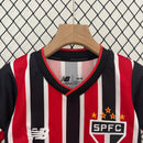 Kit Infantil São Paulo Away 2024/25 - New Balace Torcedor - Vermelha/Preta