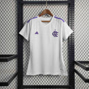Camisa Flamengo Goleira 2023/24 - Adidas Torcedor Feminina - Branca/Lilás