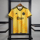camisa-masculina-adidas-ajax-2023-24-torcedor-amarelo-amarela-preto-preta-ziggo-curaçao-giganet-gola-v