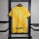 camisa-masculina-adidas-ajax-2023-24-torcedor-amarelo-amarela-preto-preta-ziggo-curaçao-giganet-gola-v