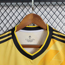 camisa-masculina-adidas-ajax-2023-24-torcedor-amarelo-amarela-preto-preta-ziggo-curaçao-giganet-gola-v