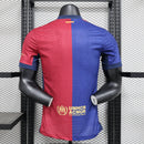 camisa-masculina-barcelona-barca-home-titular-1-2024-25-nike-jogador-vermelho-vermelha-azul-spotify-unicef-fcb-messi-neymar-suarez