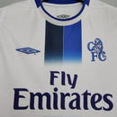 camisa-masculina-masculino-chelsea-away-reserva-2-2003-04-umbro-retro-branco-branca-preto-preta-azul-fly-emirates