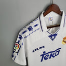 camisa-masculina-real-madrid-madri-home-titular-1-1996-97-kelme-retro-branco-branca-azul-ronaldo-cr7-teka