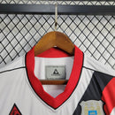 Camisa Manchester City Away 2002/03 - Retrô Masculina - Branca/Vermelha