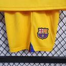 conjunto-kit-infaltil-kids-barcelona-barca-four-quatro-4-2023-24-nike-torcedor-vermelha-vermelho-amarelo-amarela-fcb-spotify-messi-neymar