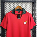 Camisa Seleção Portugal Home 1972/73 - Retrô Masculina - Vermelha/Verde
