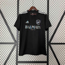 Camisa Arsenal Edição Especial Balmain 2023/24 - Adidas Torcedor Masculina - Refletivel - Preta