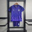 Kit Infantil Seleção Argentina Away 2022/23 - Adidas Torcedor - Roxa