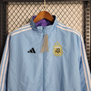 Jaqueta Corta Vento Seleção Argentina Adidas Dupla Face - Azul/Roxa