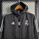 Jaqueta Corta Vento Real Madrid Adidas - Preta/Branca