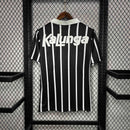 Camisa Corinthians Away 1990/91 - Finta Retrô Masculina - Preta/Branca