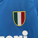 Conjunto Kit Infantil Napoli Home 1987/88 - Nr Retrô - Azul/Branca