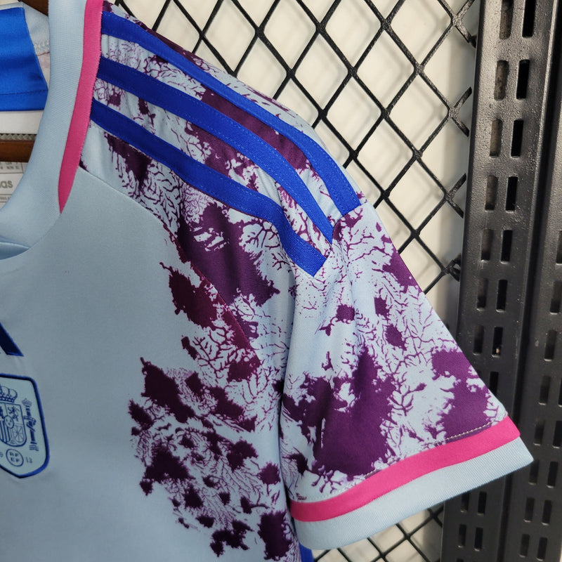 Camisa Seleção Espanha Home 2023/24 - Adidas Torcedor Feminina - Azul/Rosa