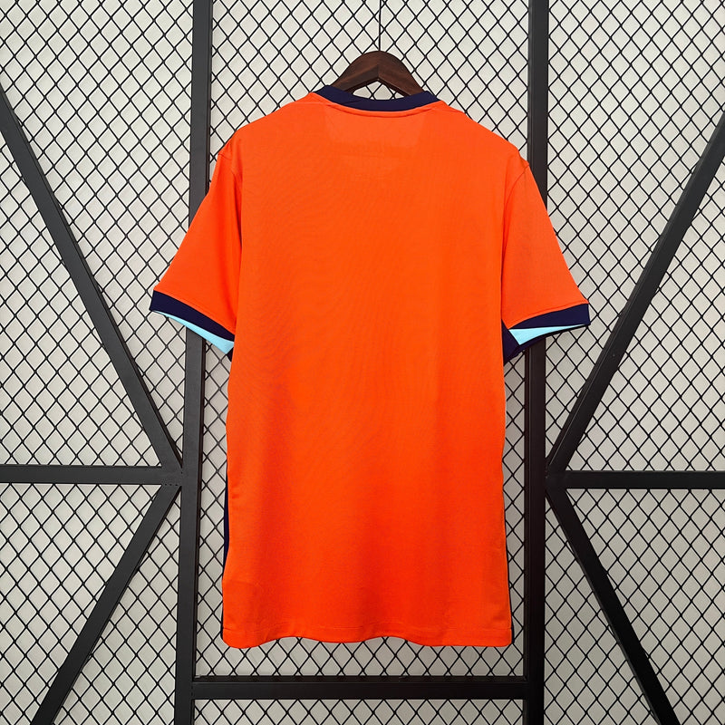 Camisa Seleção Holanda Home 2024/25 - Adidas Torcedor Masculina - Laranja/Azul