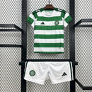 Conjunto Kit Infantil Celtic Home 2025/26 - Adidas Torcedor - Branca/Verde