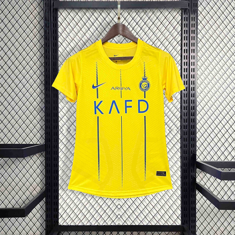 Camisa Al-Nassr Home 2023/24 - Nike Torcedor Feminina - Amarela/Azul
