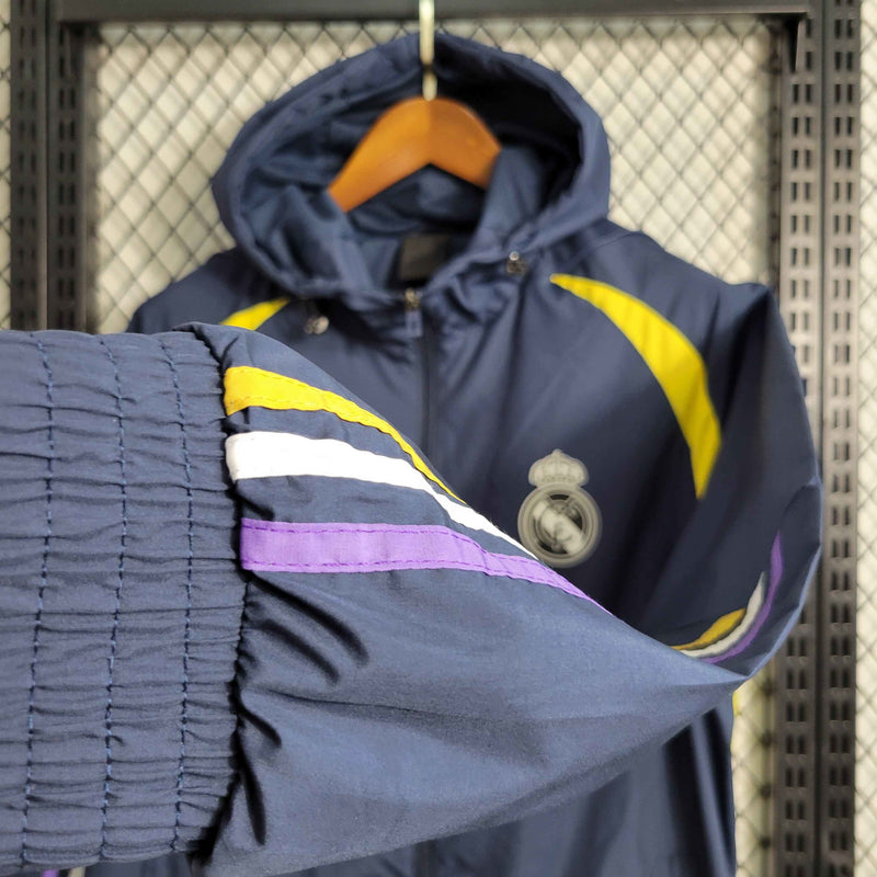 Jaqueta Corta Vento Real Madrid Adidas - Azul/Amarela