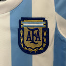 Conjunto Kit Infantil Seleção Argentina Home 1986/87 - Retrô - Azul/Branca