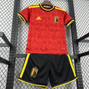 Conjunto Kit Infantil Seleção Bélgica Home 2026/27 - Adidas Torcedor - Vermelha/Preta