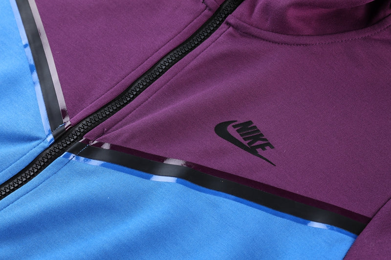 Kit Conjunto Nike Tech Fleece - Jaqueta e Calça- Bordo/Azul