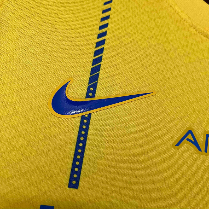 Camisa Al-Nassr Home 2023/24 - Nike Torcedor Feminina - Amarela/Azul