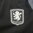 Conjunto Kit Infantil Aston Villa Away 2025/26 - Adidas Torcedor - Preta/Branca