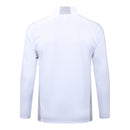 Conjunto Half Ziper Real Madrid 2025/26 - Adidas Jaqueta + Calça - Branca/Cinza