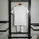 Conjunto Kit Infantil Real Madrid Home 2011/12 - Adidas Retrô - Branca/Dourada