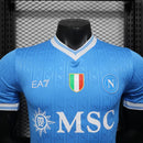 Camisa Napoli Home 2025/26 - EA7 Jogador Masculina - Azul/Branca