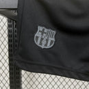 Conjunto Kit Infantil Barcelona Away 2025/26 - Torcedor - Bege/Preta