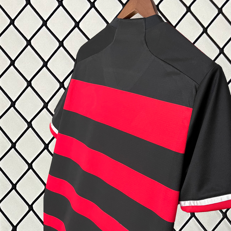 Camisa Flamengo Home  2024/25 - Adidas Torcedor Masculina - Vermelha/Preta