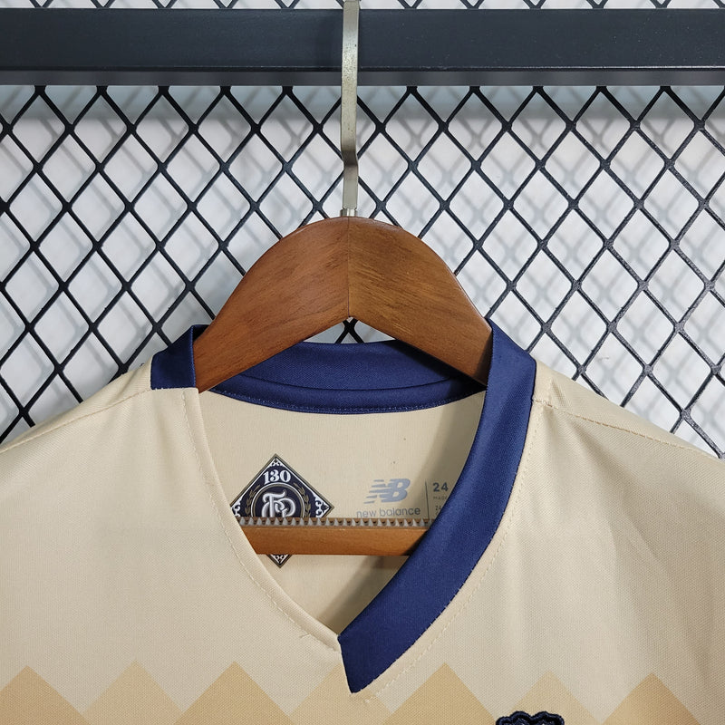 Kit Infantil Porto Away 2023/24 - New Balace Torcedor - Bege/Preta
