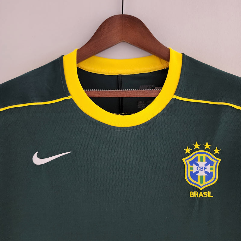 Camisa Seleção Brasil Goleiro 1998 - Nike Retrô Masculina - Verde/Amarela