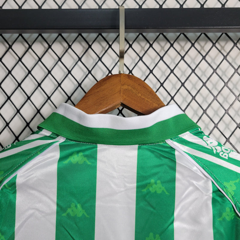 Camisa Real Betis Manga Longa 1995/97 - Kappa Retrô Masculina - Verde/Branca