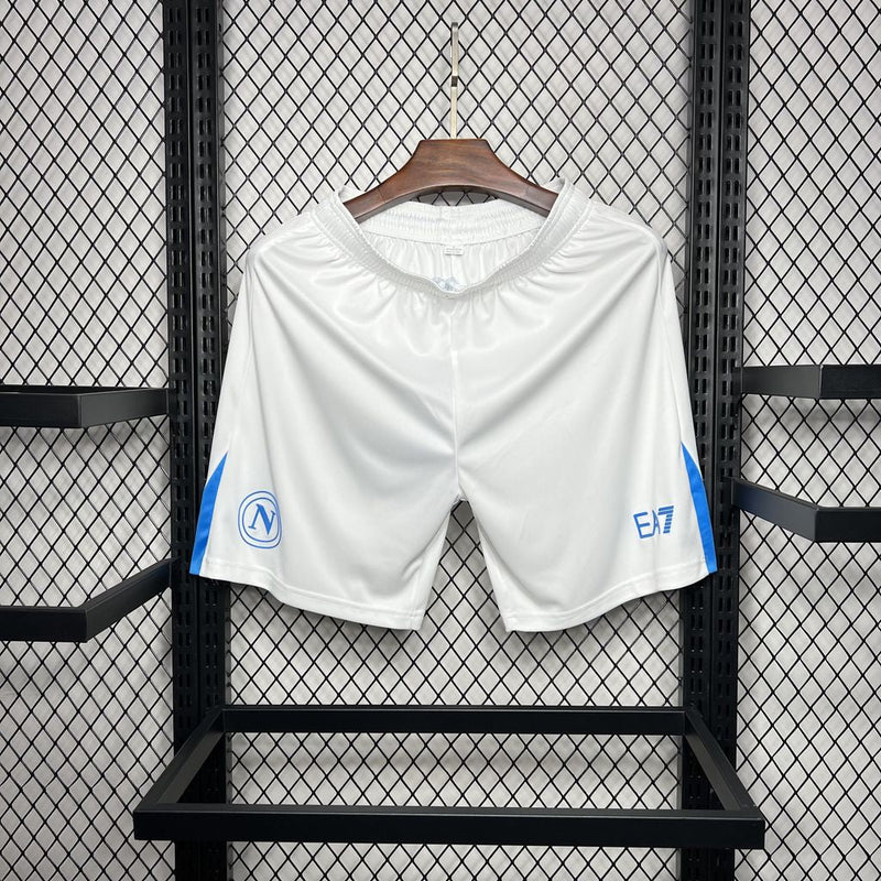 Shorts Napoli Home 2024/25 - EA7 Torcedor Masculina - Branca/Azul