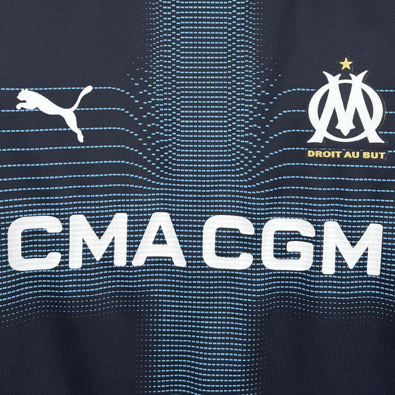 Camisa Olympique Marseille Away 2025/26 - Puma Torcedor Masculina - Azul/Branca