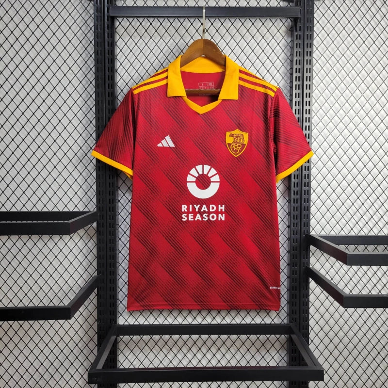 Camisa Roma 2024/25 - Adidas Torcedor Masculina - Vermelha/Amarela