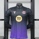 Camisa Manga Longa Barcelona Away 2026/27 - Jogador Masculina - Preta/Roxa