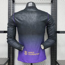 Camisa Manga Longa Barcelona Away 2026/27 - Jogador Masculina - Preta/Roxa