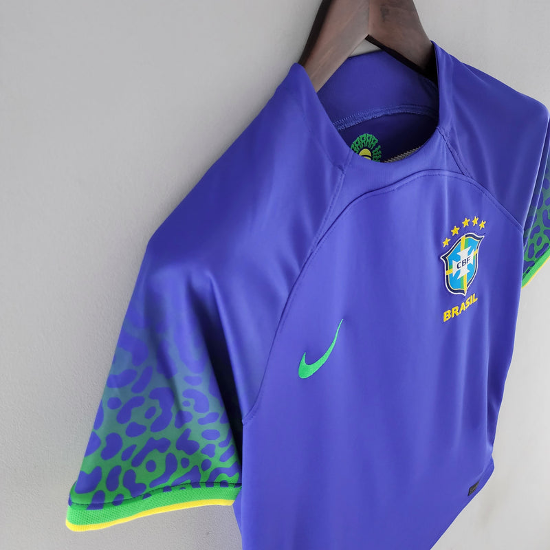 Camisa Seleção Brasil Away 2022 - Nike Torcedor Feminina - Azul/Verde