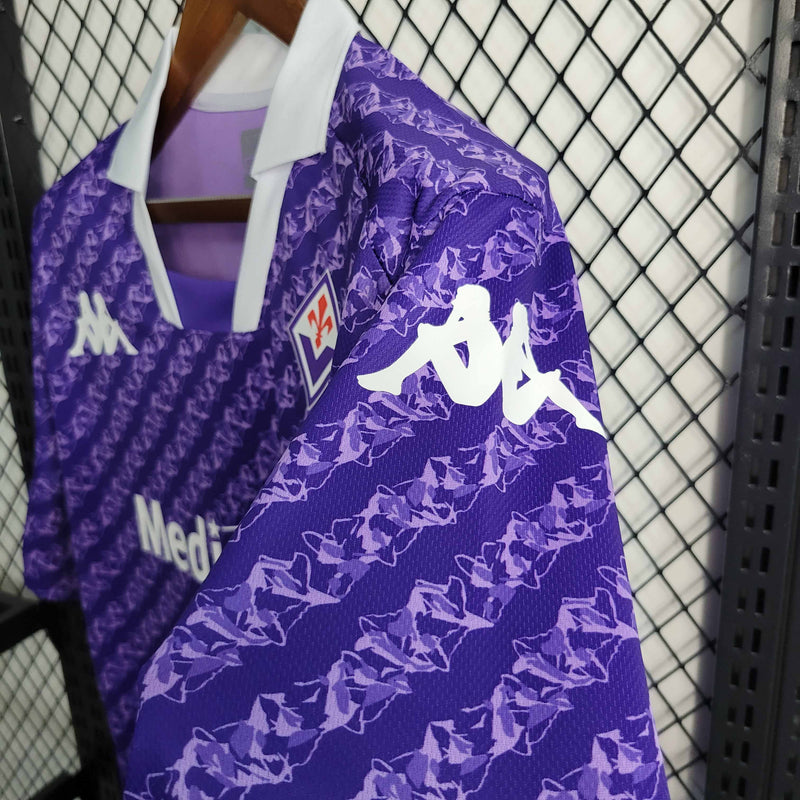 Camisa Fiorentina Home 2023/24 - Kappa Torcedor Masculina - Roxa/Branca