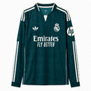 Camisa Manga Longa Real Madrid Away 2026/27 - Adidas Torcedor Masculina - Verde/Branca