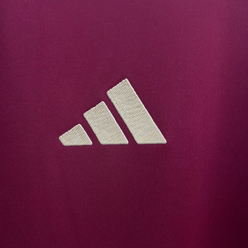 Camisa Seleção Venezuela Home 2024/25 - Adidas Torcedor Masculina - Bordo/Dourada