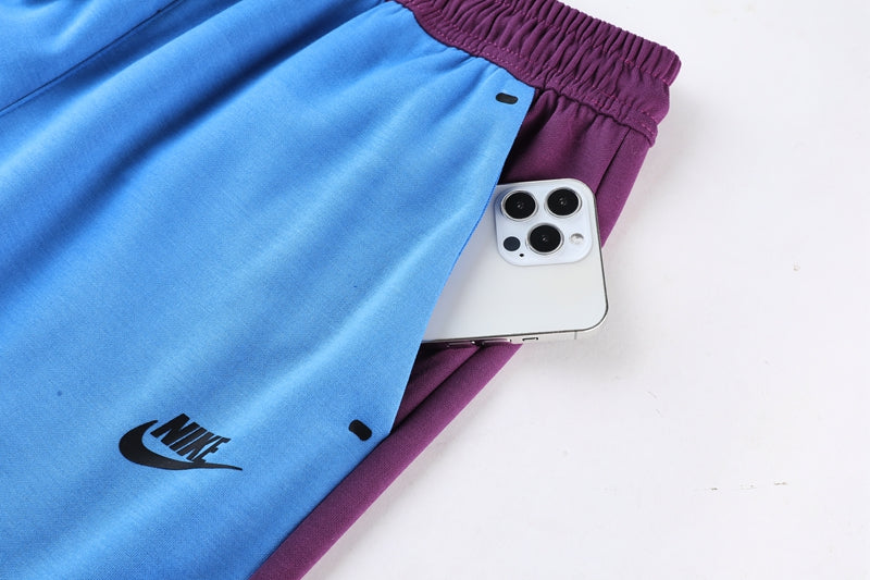 Kit Conjunto Nike Tech Fleece - Jaqueta e Calça- Bordo/Azul